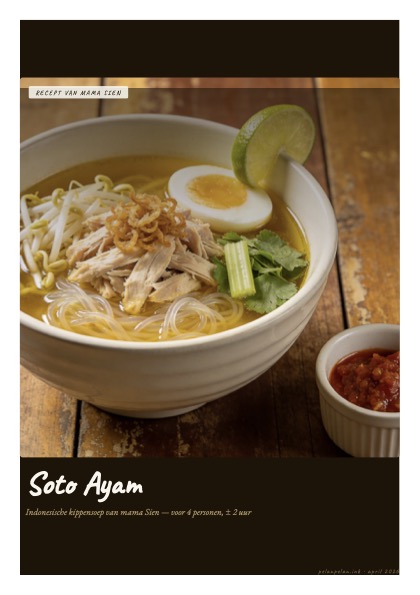 Soto Ayam recipe on waterproof NeverTear paper